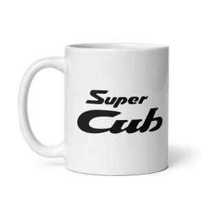 Honda Super Cub Font Mug, made of ceramic. Honda classic bike gift.